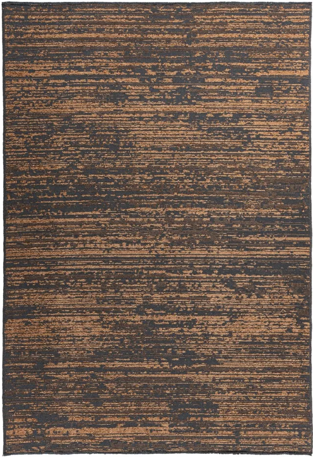 Padiro design laagpolig vloerkleed 80 x 150 cm - oker - modern abstract ontwerp - voor vloerverwarming - van polyester en katoen geel