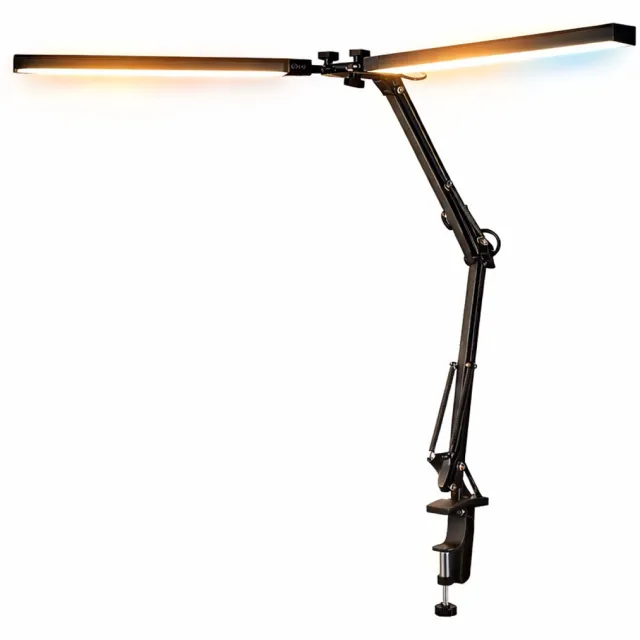 Gearner Bureaulamp LED - Dimbaar - Verstelbaar - Met Klembevestiging - Bureau Lamp - LED Desk Lamp - 3000K tot 6000K - Zwart