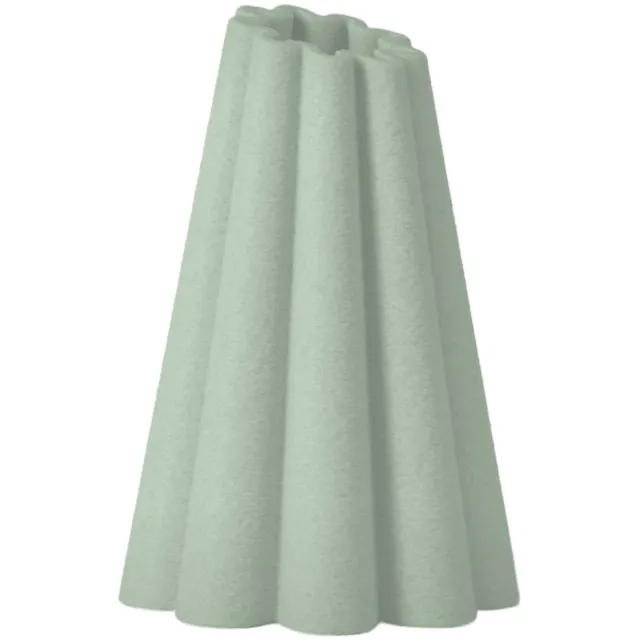 Layvo RENNA Vaas - Salie - D18 x H25 cm - droogbloemen vaas - gegroefde vaas - gerecycled plastic
