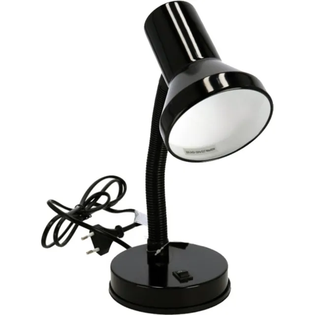 Gerimport Bureaulamp - zwart - 13 x 10 x 30 cm - Buigbare leeslampen/ tafellampen
