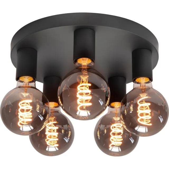 Highlight plafondlamp Basic 5 lichts - zwart
