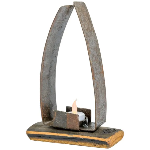 BarrelAtelier BA Limited Edition Barrel Candle holder / Duurzaam & Ambachtelijk gemaakt van een houten Whiskyvat / Cadeauartikel Roestbruin