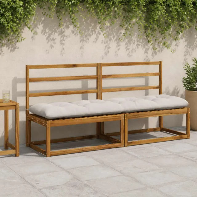 vidaXL Bank Kussens VIANEN 2 st 100% Polyester Wit 200 x 50 x 12 cm