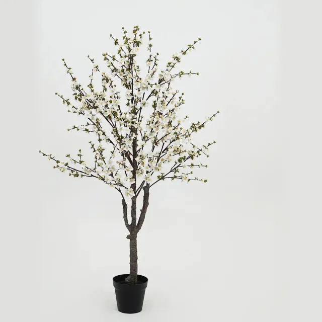 Decostar Countryfield Kunstplant Prunus Sakura – Wit – Ø100 cm – Hoogte 180 cm