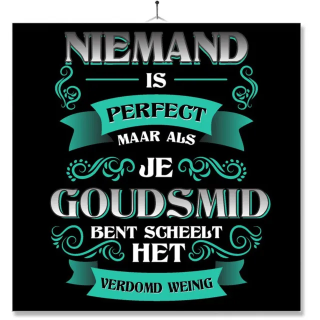 MC Living Tegel Met Opdruk | Kado | Cadeau | Niemand Is Perfect | Beroep | Goudsmit Multi-Color