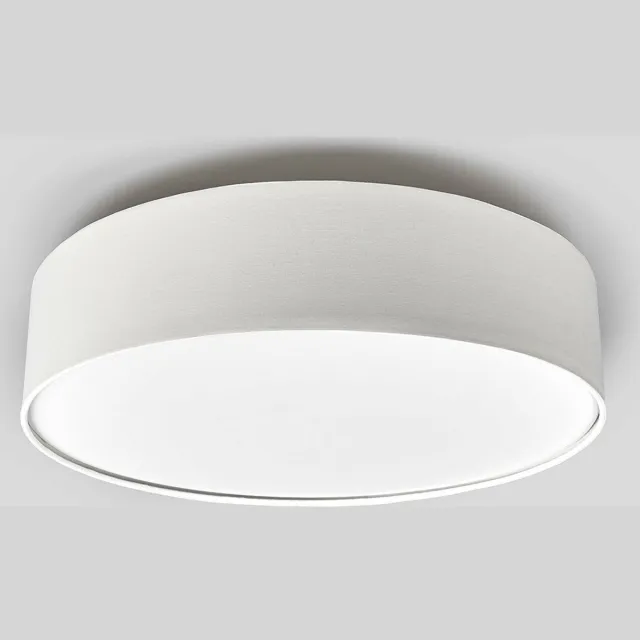 Lindby plafondlamp - 3lichts - Stof, metaal - H: 17 cm - E27 - crèmewit, mat nikkel