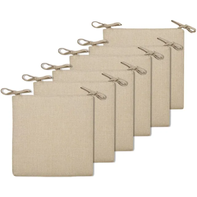 Ibenzoa Comfortabele Set van 6 Antislip Stoelkussens voor Binnen en Buiten, 40 x 40 cm, Beige Stoelonderdelen