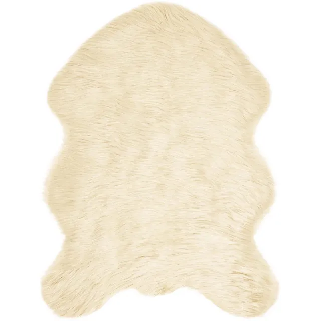 vidaXL Tapijt - van - imitatie - schapenvacht - TAFALLA - Crèmekleurig - Polyester