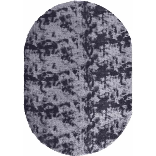vidaXL Hoogpolig - vloerkleed - NAVARRA - cm - polyester - donkergrijs