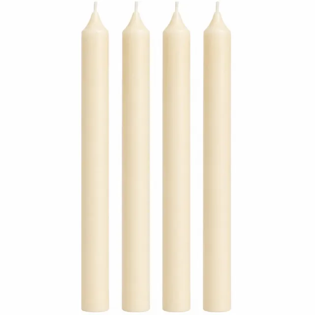 Geur & Klasse Dinerkaarsen Glad – Set van 4 – Crème Naturel – 25 cm – Handgemaakt – Sojawas