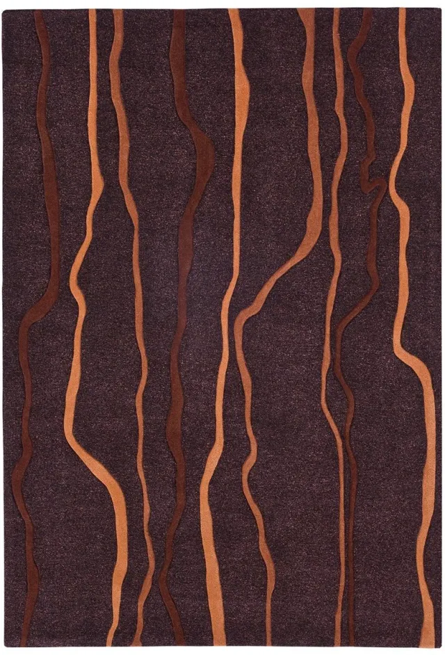 Padiro design laagpolig vloerkleed - donkerbeige - modern abstract ontwerp - voor vloerverwarming - van modacryl, polyester en katoen