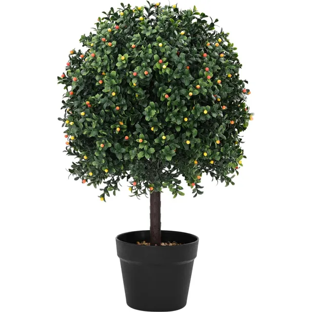 vidaXL Buxusbal - Groen - 35 - x - 35 - x - 50 - cm - Kunststof