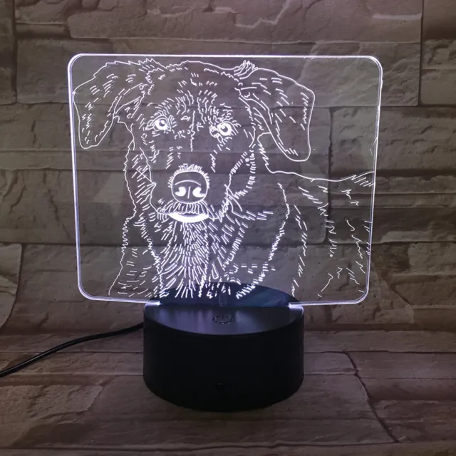MC Living 3D Led Lamp Met Gravering - RGB 7 Kleuren - Hond