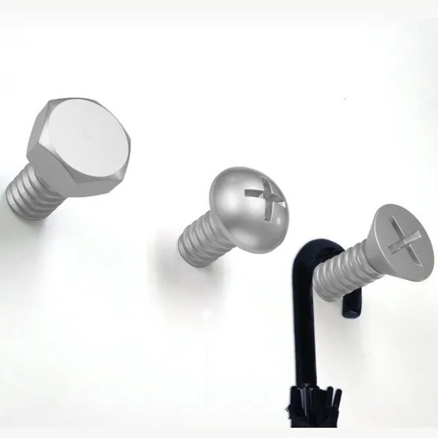 Qualy Screw Collection Wall Hook - Zilver