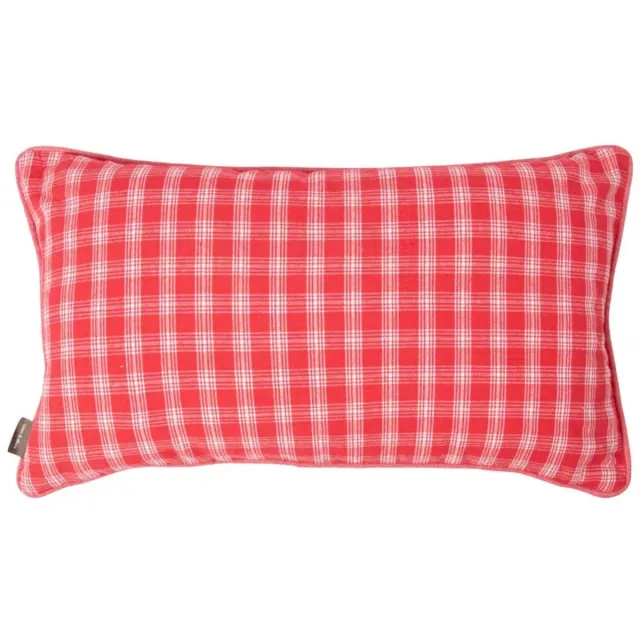 Hoyz Kussen Levy Check Rood | 30 X 50 | Sierkussen Voor Woonkamer Of Slaapkamer