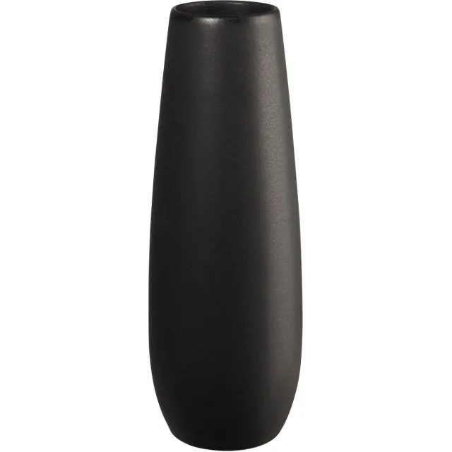 ASA Selection ease Vaas Black Iron, bloemenvaas, vloervaas, decoratieve vaas, aardewerk, matzwart, H 32 cm, 91032174