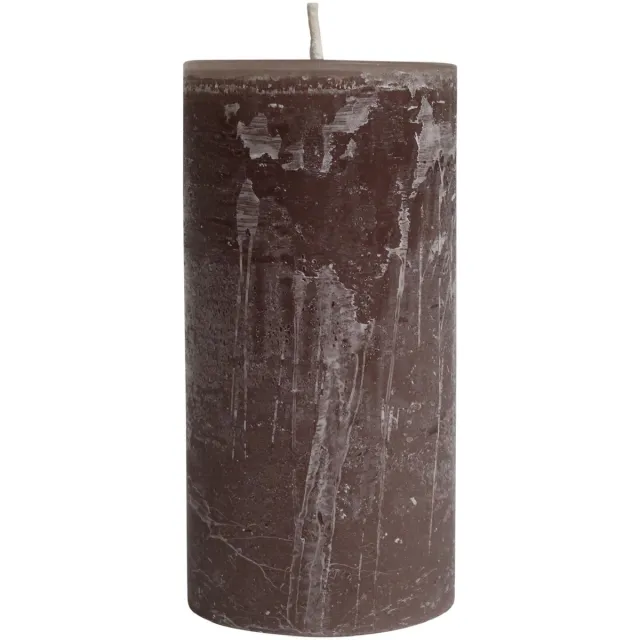 PTMD Kaars Rustic Outdoor - Taupe - 15x15x30cm