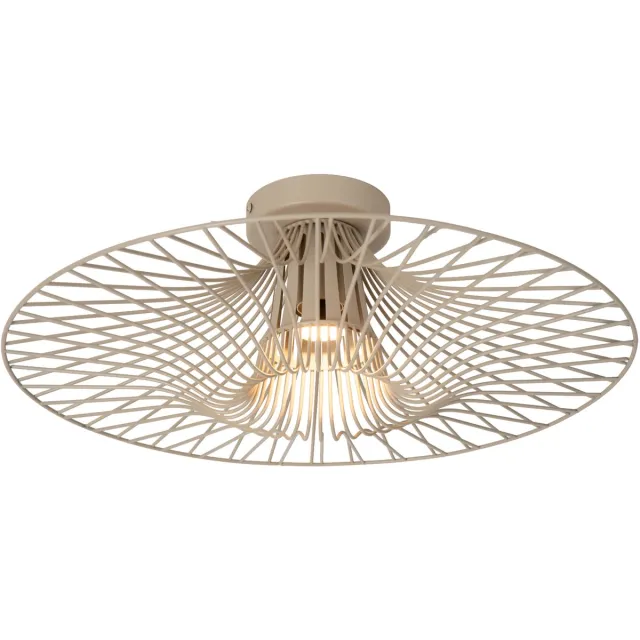 Lucide ELLIS - Plafonnière (Plafondlamp) - Ø 50 cm - 1xE27 - Taupe - Essential