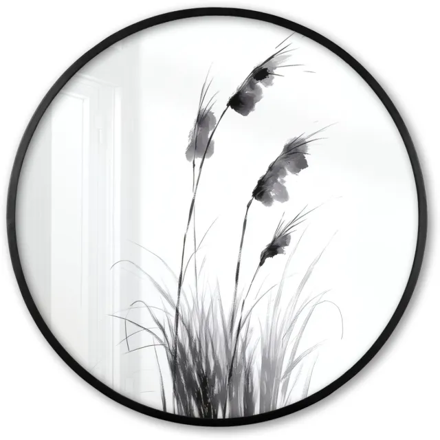 FrameYourWall Poster in lijst Rond - Fotolijst 80x80 cm - Posters - Minimalistisch - Stelen - Wit - Ronde posterlijst zwart - Decoratie - Wanddecoratie woonkamer - Muurdecoratie slaapkamer Stelen - Minimalistisch