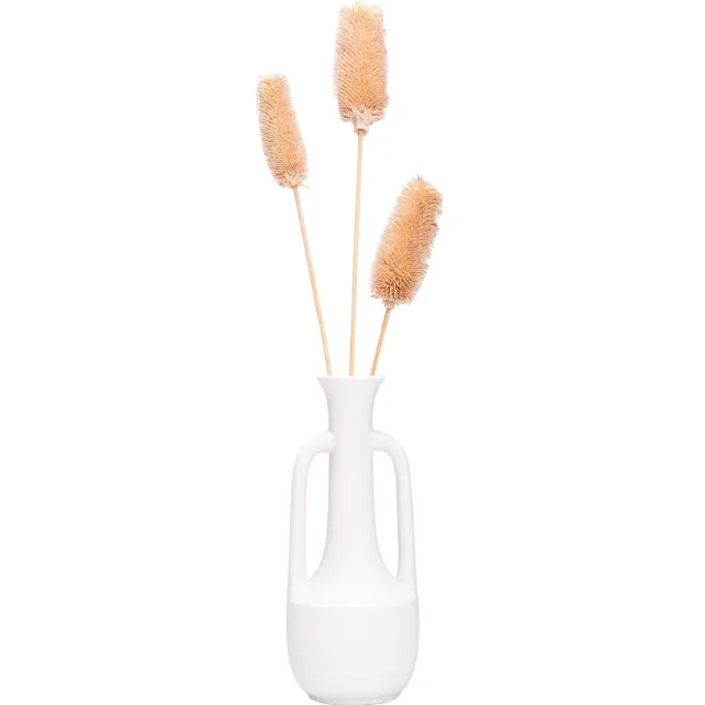 QUVIO Vaas met handvatten - 26 cm - Keramiek - Wit