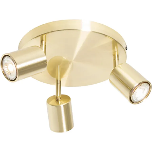 QAZQA java - Moderne Plafondspot | Spotje | Opbouwspot - 3 lichts - Ø 25 cm - Goud/messing - Woonkamer | Slaapkamer | Keuken
