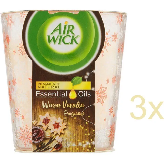 Air Wick Airwick Geurkaars - Essential Oils - Hemelse Vanille - 6 x 105 gram - Fotolijst - Voordeelverpakking 6 stuks Beigebruin