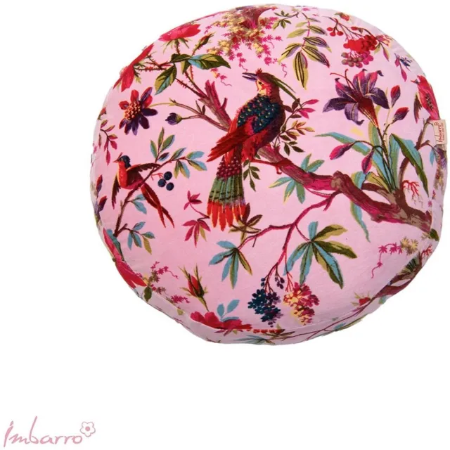 Imbarro Kussen - Sierkussen - Paradise - Blush - Roze - Rond - 45cm