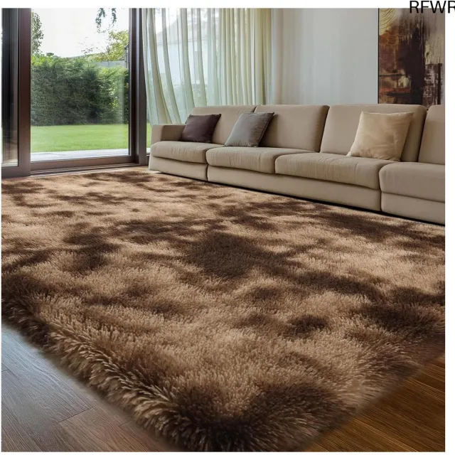 RFWR Hoogpolig Bruin Tapijt 240 x 340 cm - Wasbaar en Antislip voor Woonkamer en Slaapkamer