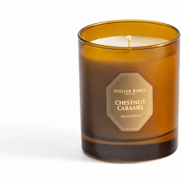 Atelier Rebul Chestnut Caramel - Geurkaars (210g) - Zoete & Warme Geur - Perfect voor Herfst & Winter Bruin