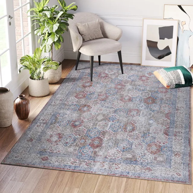 Tapiso Ritz Vloerkleed Grijs Laagpolig Katoen Antislip Woonkamer Tapijt Maat- 120x170 Lichtgrijs