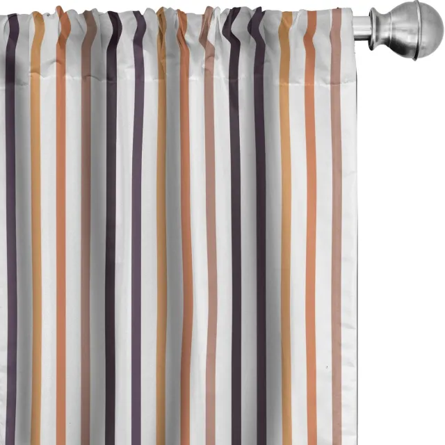 ABAKUHAUS Gordijnen – Gestreept – 2x75×245 cm – Microvezel – Verduisterend – Lichte roestkleur Pale Rust