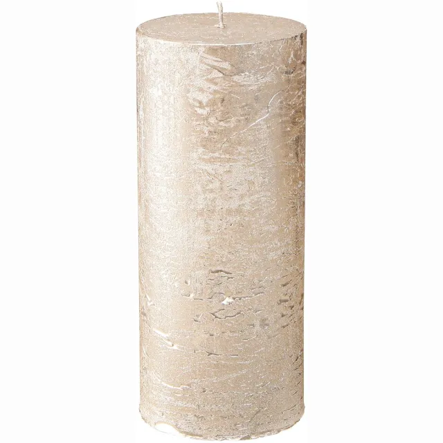 Viana Stompkaarsen, set van 2, effen lichtgoud, 85×200mm - Lange brandduur