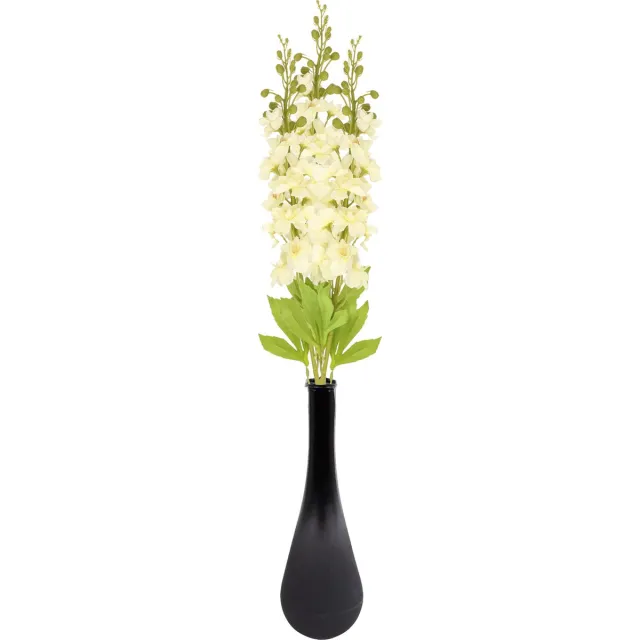 Bellatio Design Kunstbloemen boeket Ridderspoor/delphinium - 8x - 87 cm - wit - kunst zijdebloemen