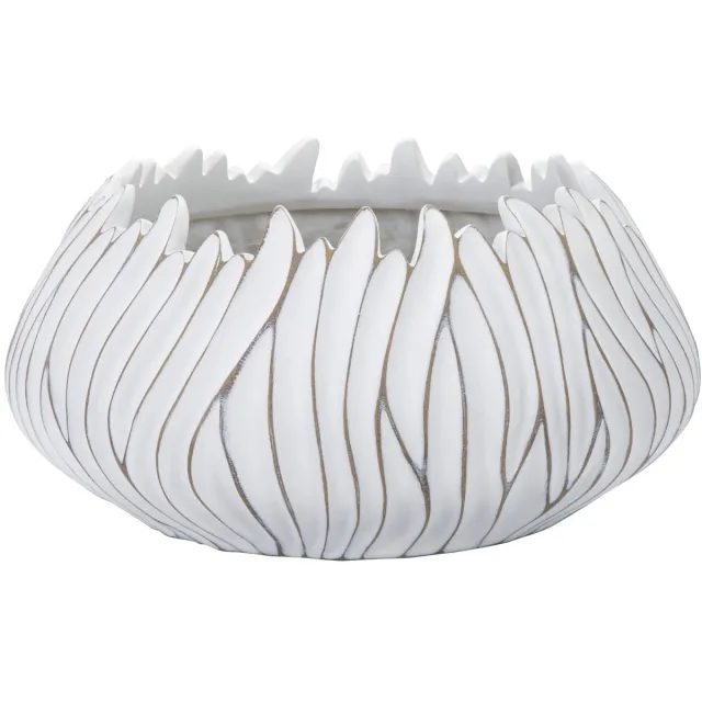 Mauro Ferretti Vaas Gaspeau Polyresin Honduras Ø 40×20 cm wit wash