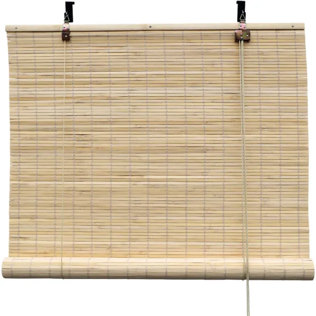 Barori Bamboebaas® bamboe rolgordijn Fedde - Naturel - 100x220 cm - Natuurlijke look - Zonwerend - Duurzaam bamboe - Lichtdoorlatend - Geschikt voor binnen en buiten - Eenvoudige montage