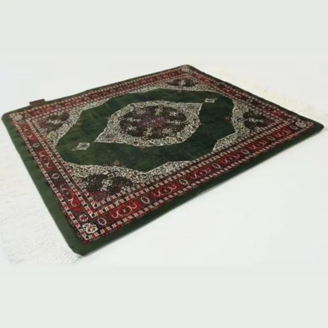 SusaStyle OUTLET - Wandkleed Mishawat – 53x43 cm – Perzisch design – Luxe woondecoratie met zijdezachte glans Groen, creme, zwart, terra/rood, oranje, cognac, zachtgeel