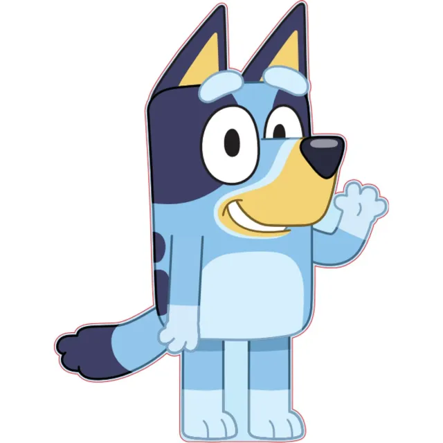 Bluey Knuffel 35 x 27 Fleece Kussen Blauw
