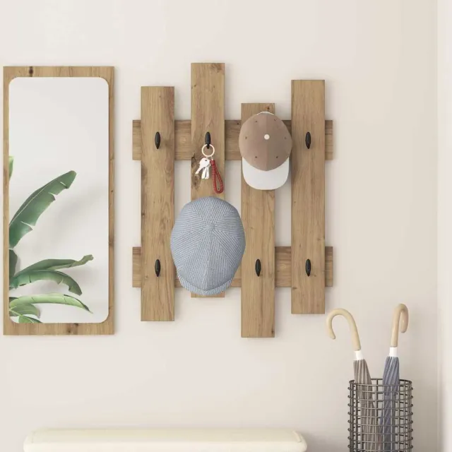vidaXL Wandgemonteerde kapstok Artisan Eiken 60 x 3 x 82 cm Bruin