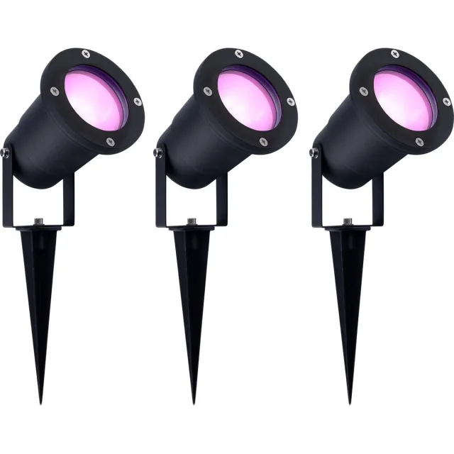 LEDVION 3X SMART Wifi LED Prikspots - IP65 - 4.9W - 1M Zwart