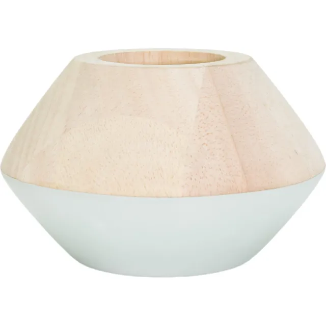 TAK Design Maysa Bel Theelichthouder - Hout - Ø12 x 6,8 cm - Pastel Mint
