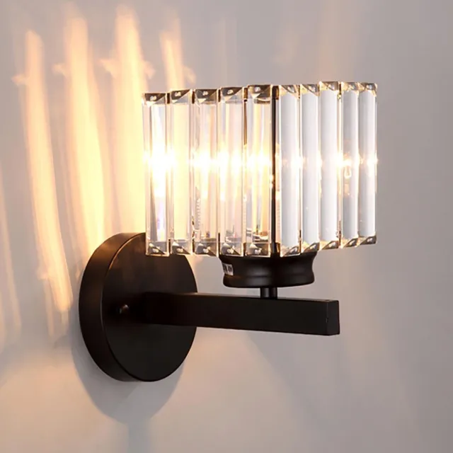 KZQ Retro Kristal Wandlamp Plafondlamp - E27 Fitting - Modern Zwart Vierkant - Voor Slaapkamer Woonkamer Hal - Zwart zwart.14