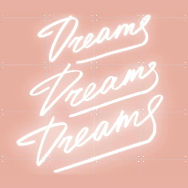 IXXI Dreams, Cocorrina - 80 x 100 cm - Grote wanddecoratie en posters - Minimalisme, Grafisch Ontwerp, Typografie, Woonkamer, Slaapkamer, Typografie Wit / Pastel kleuren / Roze