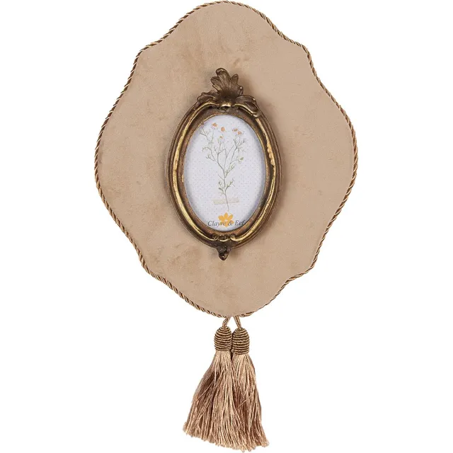 Clayre & Eef Fotolijst 6x9 cm Beige Goudkleurig Kunststof