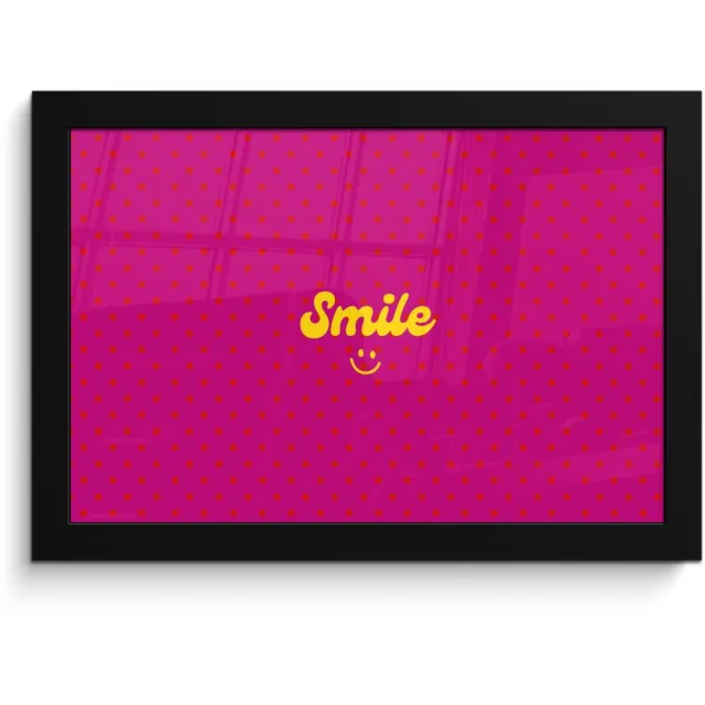 FrameYourWall Poster in lijst - Fotolijst 30x20 cm - Posters - Smile - Stippen - Roze - Posterlijst zwart - Decoratie - Wanddecoratie woonkamer - Muurdecoratie slaapkamer
