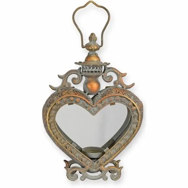 MadDeco Boutique Trukado - Hartvormige Lantaarn staand en hangend 27,8cm - mooi gemaakt, met fijne details koper