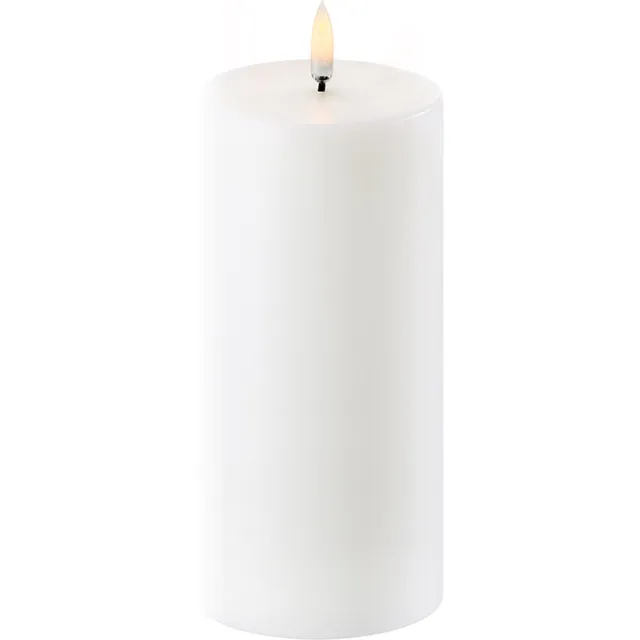Uyuni Led Rustieke kaars Wit- Recht - 7,8 CM x 15CM