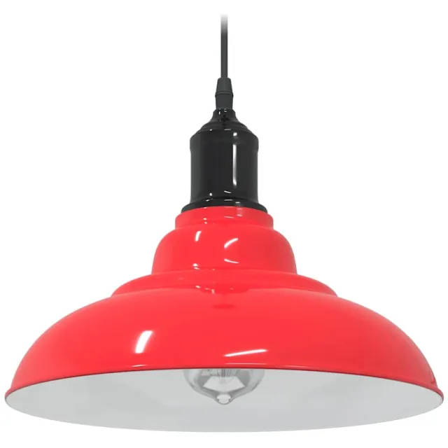 vidaXL Hanglamp in hoogte verstelbaar E27 Ø31 cm metaal glanzend rood