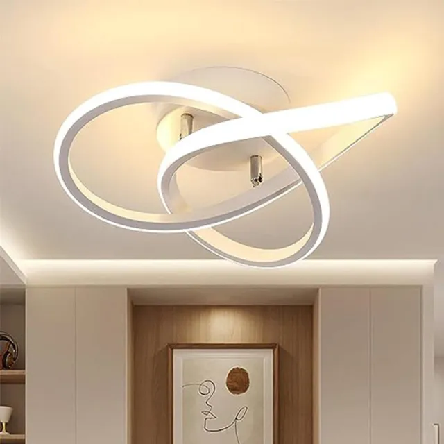 Riserva LED Plafondlamp modern onregelmatig wit, klaver design 30cm, 30W warm wit 3000K, aluminium + ijzer + siliconen
