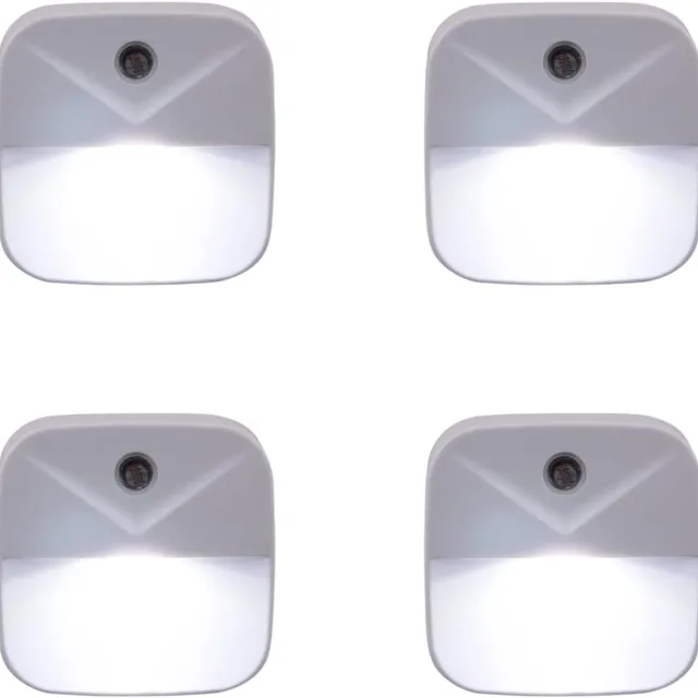 KZQ Nachtlampje - LED-nachtlampje met sensor - Stekker - Geschikt voor slaapkamers, badkamers, keukens, gangen en trappenhuizen - Set van 4 - Wit licht