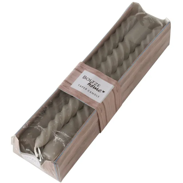 Boltze Home Kaarsen Twisto doosje a 6 stuks taupe